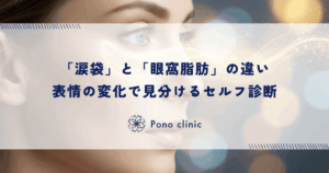 笑うとできる「涙袋」と消えない「眼窩脂肪」の違い｜表情の変化で見分けるセルフ診断